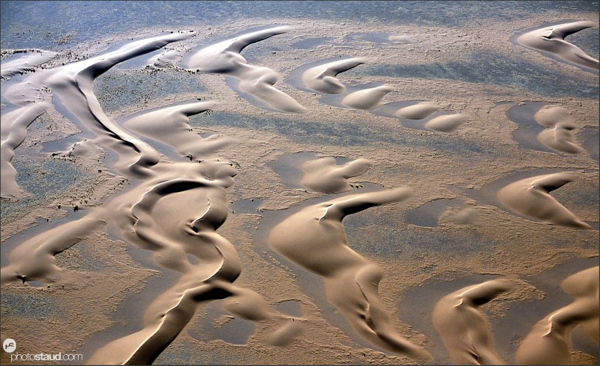 Barchan dunes of the Namib Desert Aerial photograph